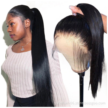 Wholesale Transparent HD Full Lace Straight Wigs Peruvian Virgin Human Hair 360 Lace Front Wigs for Black Women